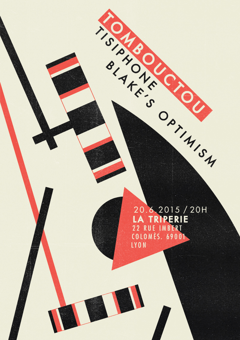 Tombouctou, Tisiphone & Blake's Optimism gig poster.